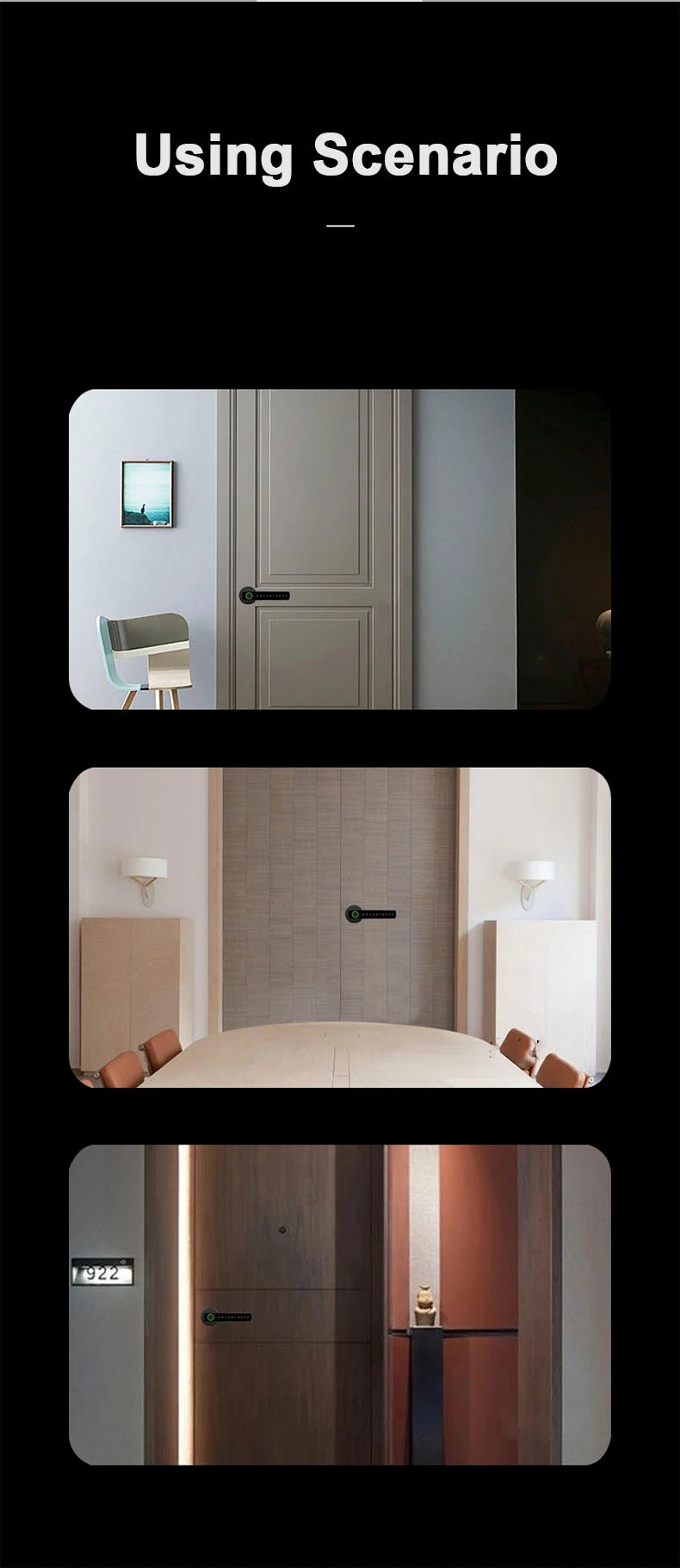 RAYKUBE M5 Tuya BLE Smart Fingerprint Door Lock Digital Electronic Lock with Password/Key/IC Card/ Smartlife/ Tuya APP Unlock