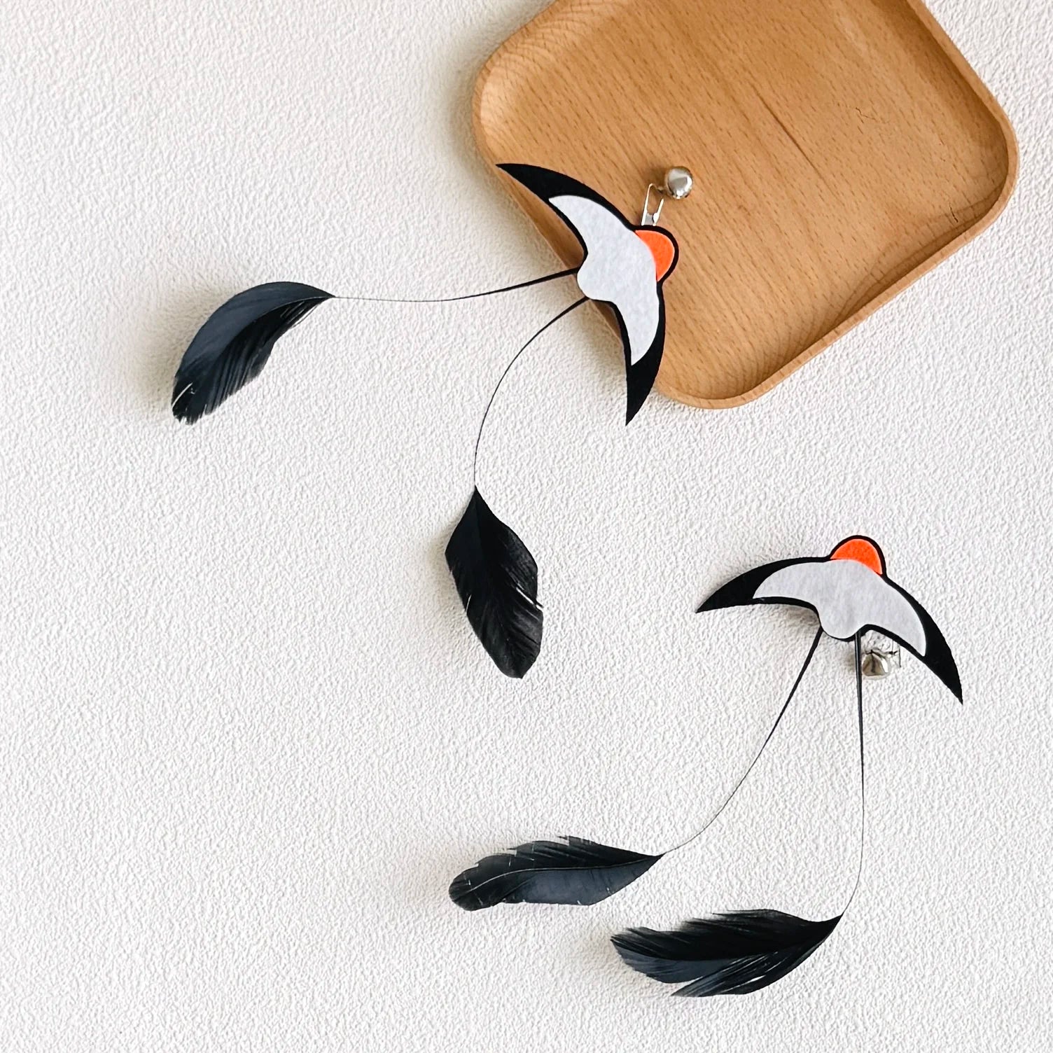 Cat Toys Interactive Funny Simulation Bird Feather with Bell Cat Stick Toy for Kitten Playing Teaser Wand Toy Pet Cats Supplies
