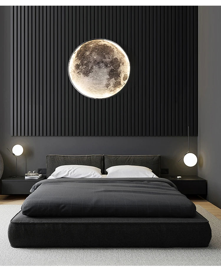 Modern Minimalist LED Moon Wall Lamp Indoor Lighting for Bedroom Background Wall Living ROOM Decorative Bedside Lights
