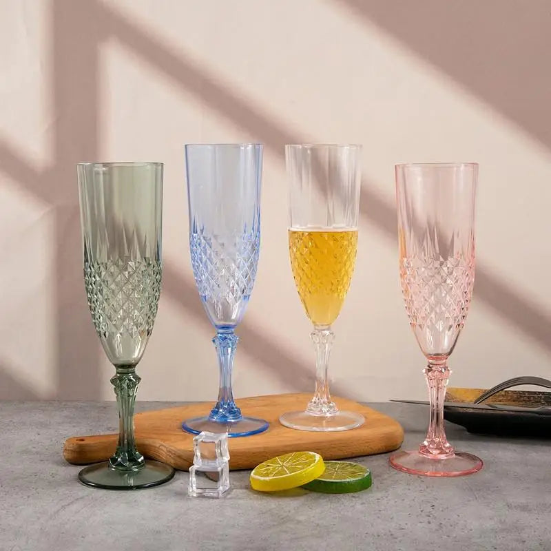1 Pcs Champagne Goblet High Legged Wine Glasses Cocktail Red Wine Brandy Glasses Drinkware Party Bar Wedding Gift Transparent