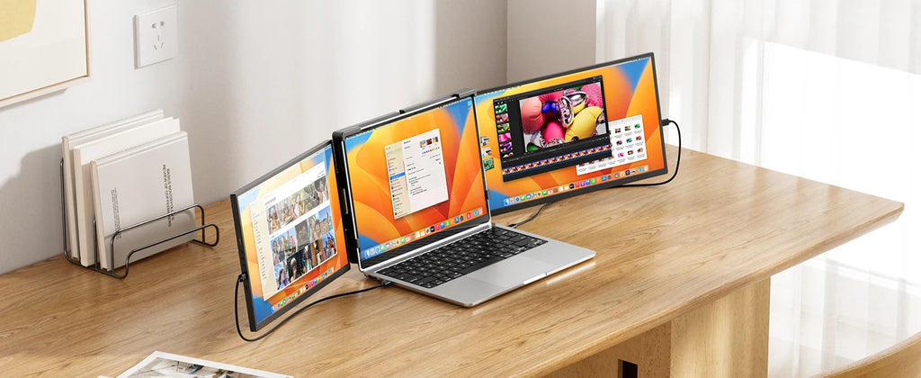 15.6inch Triple Screen Extender For Laptops 1080P FHD IPS Portable Dual External Monitors For Macbook Windows Extension 13-17"