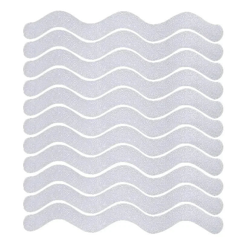 24/36/48 Bathroom Anti-Slip Stickers Transparent Waterproof Safety Strip Bathtub Shower Stair Floor Long Strip Wavy Tape Sticker