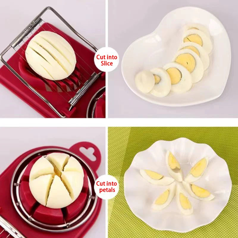 Multifunctional Egg Slicers Stainless Steel Slicer Fancy Splitter Egg Cutting Tool Home Two In One Egg Cutter Kitchen Gadgets