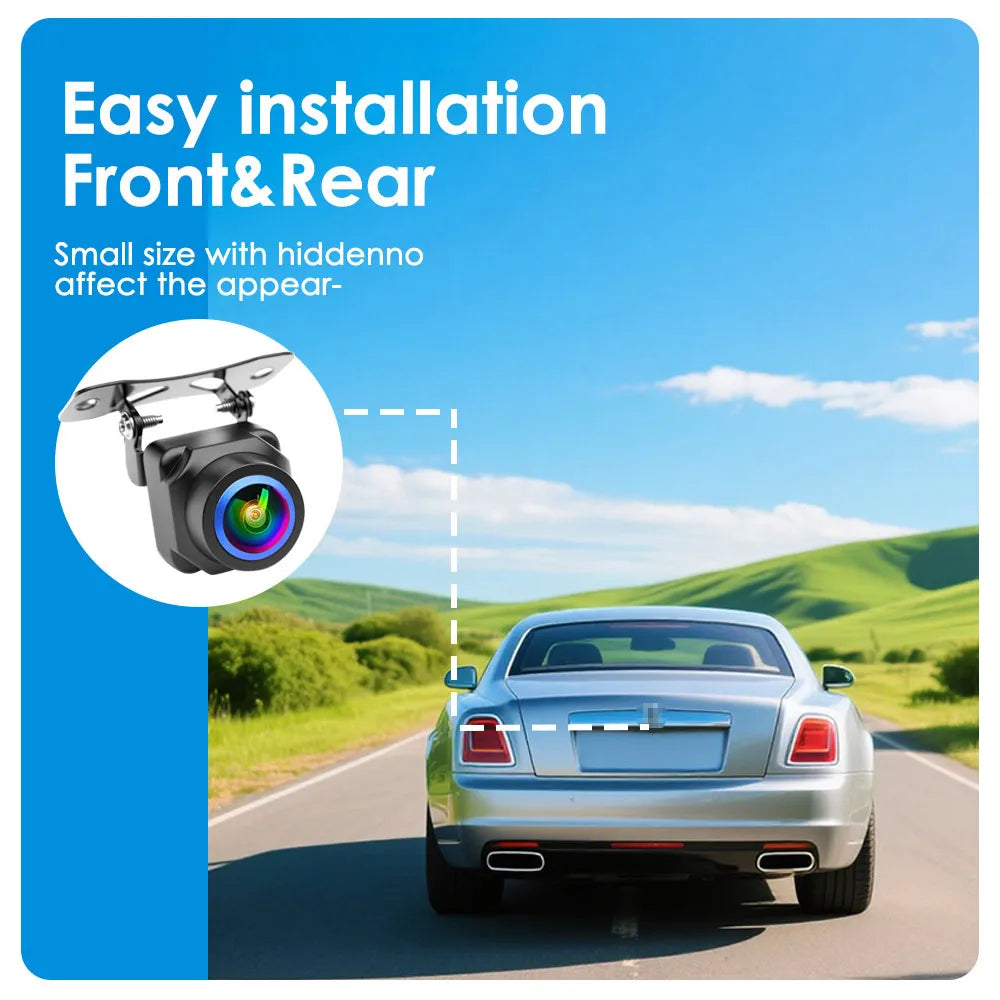 AHD 1080P New 4 line 4K Dynamic Track Reversing Camera 180 Deg Fisheye Blue Lens Full HD Night Vision Vehicle Reversing Camera