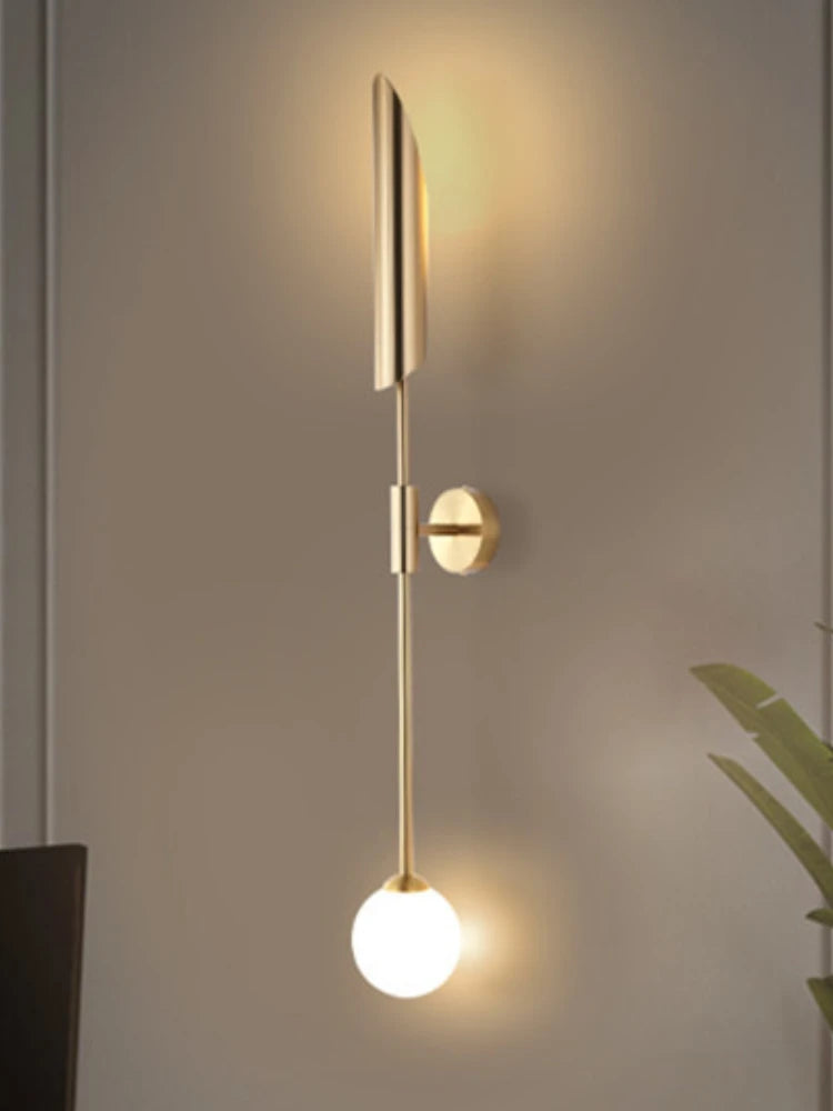 Simple Golden Inclined Tube Porch Living Room Dining  Bedroom Decor Wall Lamp Modern Light Luxury Creative Light Fixtures