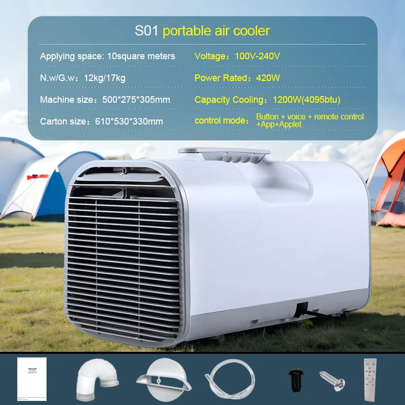 4200 BTU Mobile Air Conditioner With 3 Wind Speed Mode 110V 220V Outdoor Air Conditioner Portable For Camping