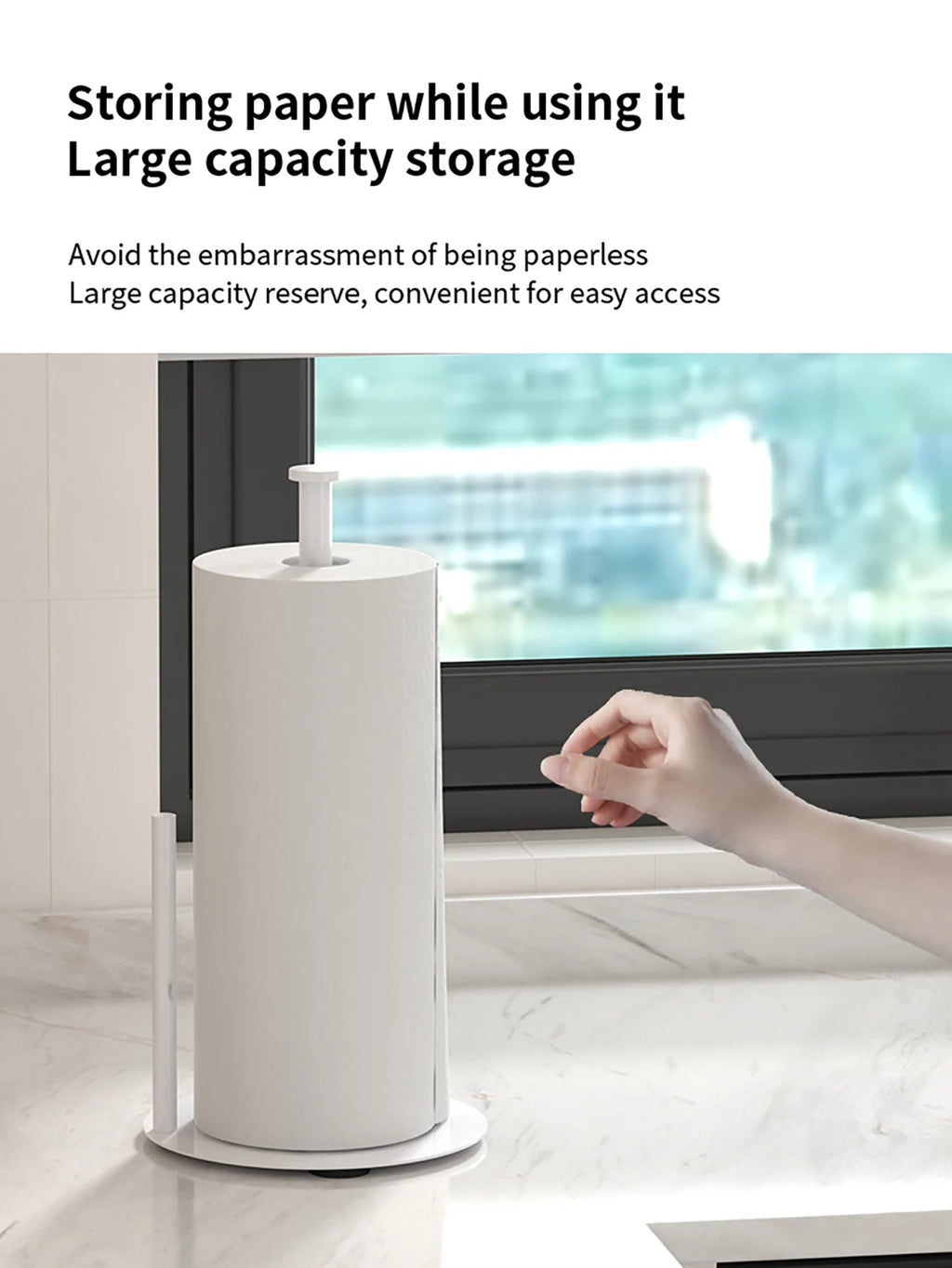 Kitchen Roll Holder with Weighted Base - Heavy-Duty Countertop Organizer, Space-Saving Design for Paper Towels, Kitchen supplies
