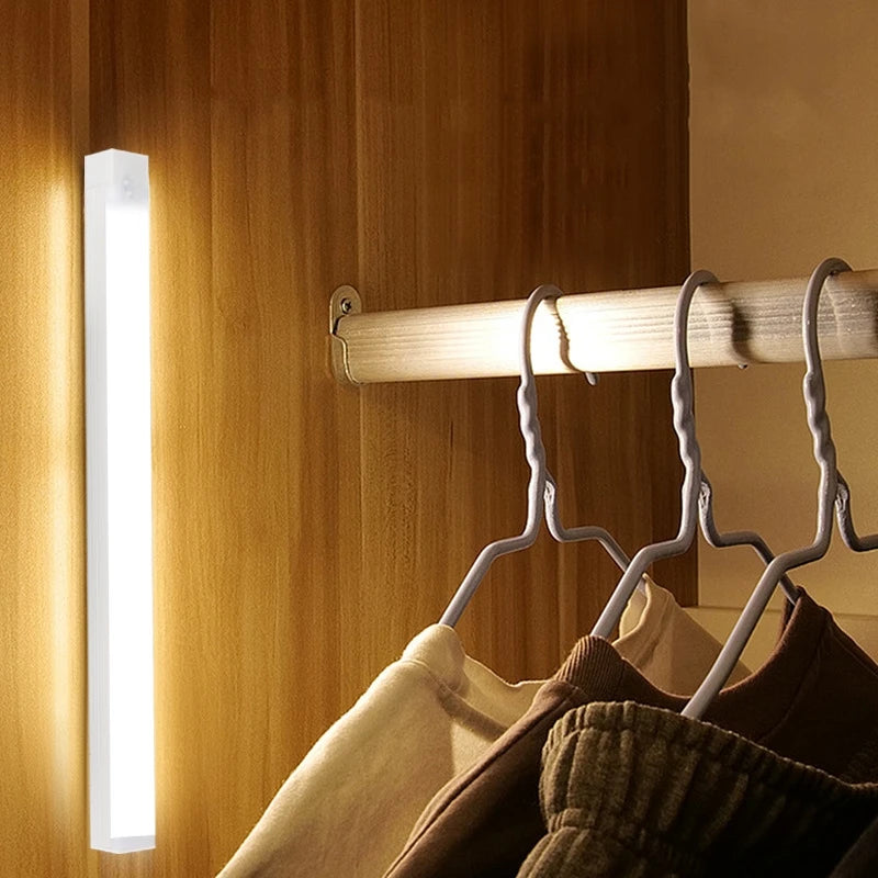 LED Motion Sensor Light Night Light Wireless USB Under Cabinet Light For Kitchen Cabinet Bedroom Wardrobe Sensor Indoor Lighting