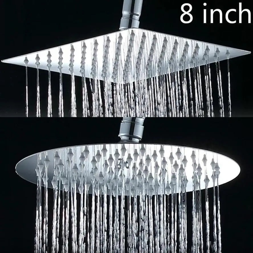 1 Pcs 8-inch 304 Stainless Steel Showerhead Top Showerhead Pressurized Shower Head Bathroom Showerhead Shower Head Single Head