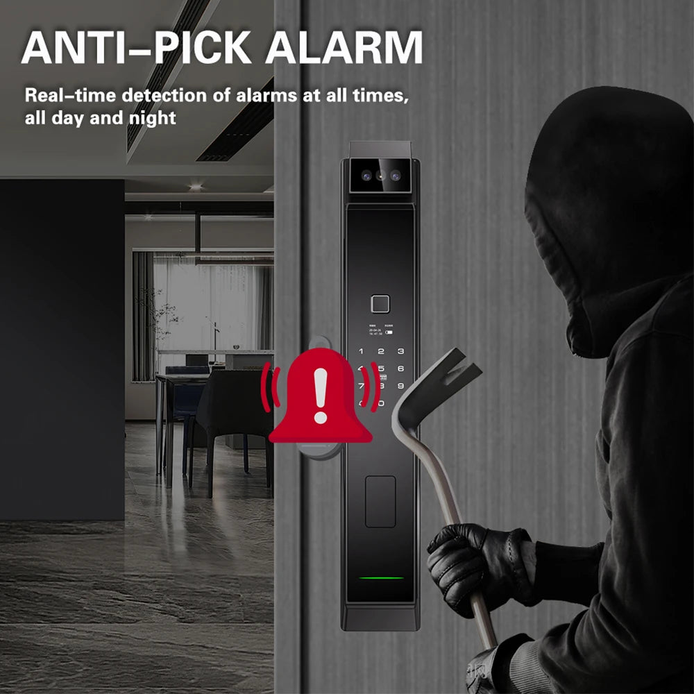 Tuya WiFi 3D Face Recognition Smart Lock with Fingerprint Password Card App Unlocking Face Capture Digital Electronic Lock