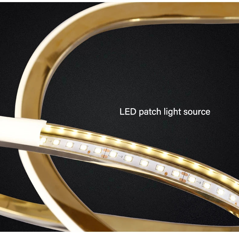 Postmodern Luxury led hanging lamp Minimalist art Personality Chandelier for Living Dining room Iron LED ring chandelier Light