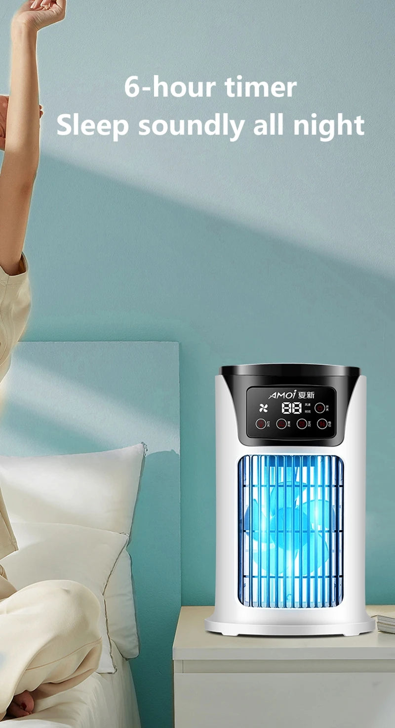 Multifunctional Portable Air Cooler Cold Air-cooled Fan Small Humidification Air Conditioner Natural Fan for Home Office Desktop