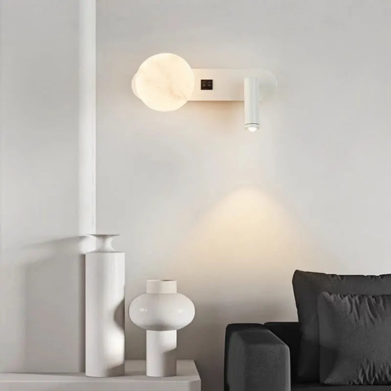 Nordic Modern Black and White Minimalist Wall Lamp Living Room Sofa Background Wall Decorative Lamp Light Luxury Bedroom Bedside