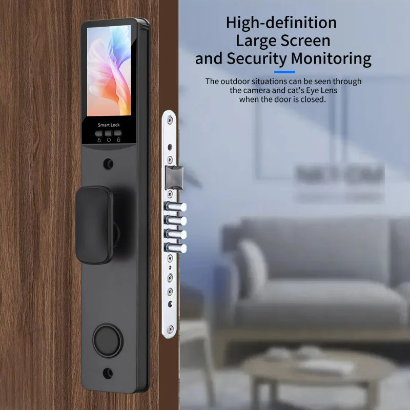 3D Face Real-time Intercom Smart Door Lock Palmar Vein Camera Intelligent Fingerprint Password Biometric Electronic Key Unlock