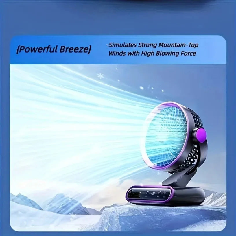 Air Circulation Fan Desktop Portable Rechargeable Fan AI Smart 100 Speed Stepless Quiet Brushless Motor Type-C Baby Sleep Wind