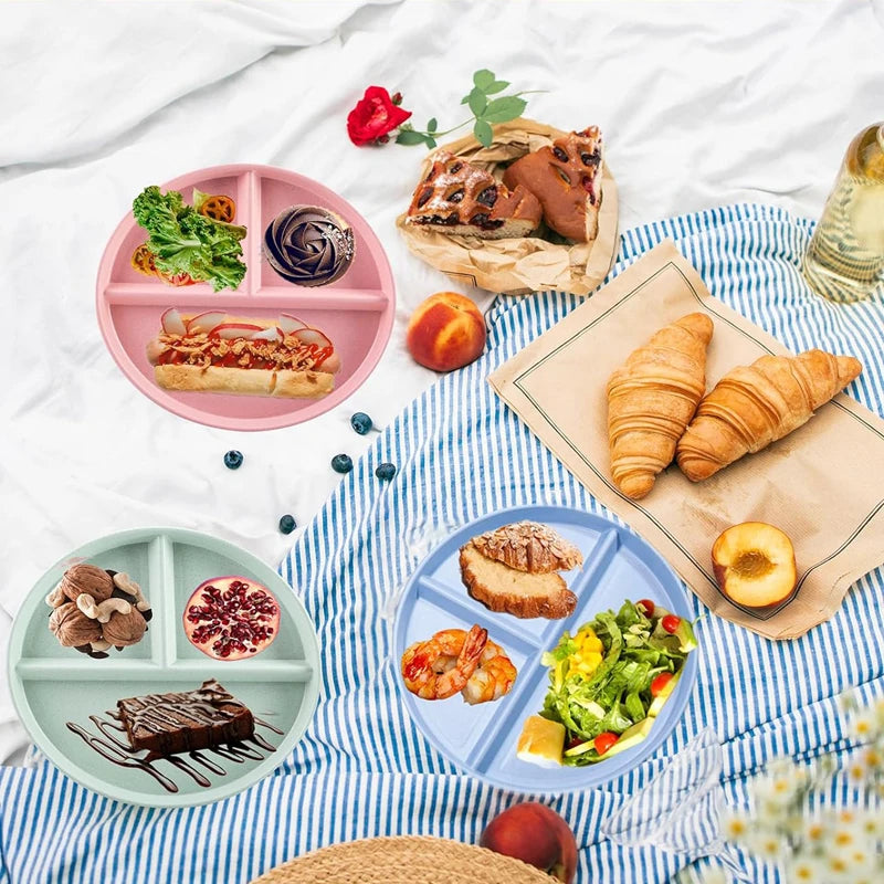 Divided Dinner Plate Reusable Portion Control Divided Plates Weight Loss Control Plate Tableware Dining Plate Kitchen Supplies