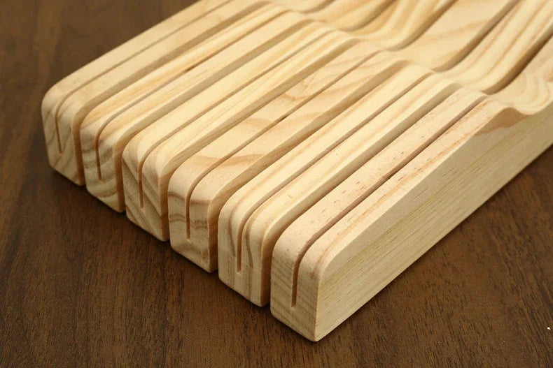 Western Knife Tray Organizer - Wood Knife Organizer - Kitchen Drawer Cutlery Storage Tableware - Container in-drawer Knife Tray