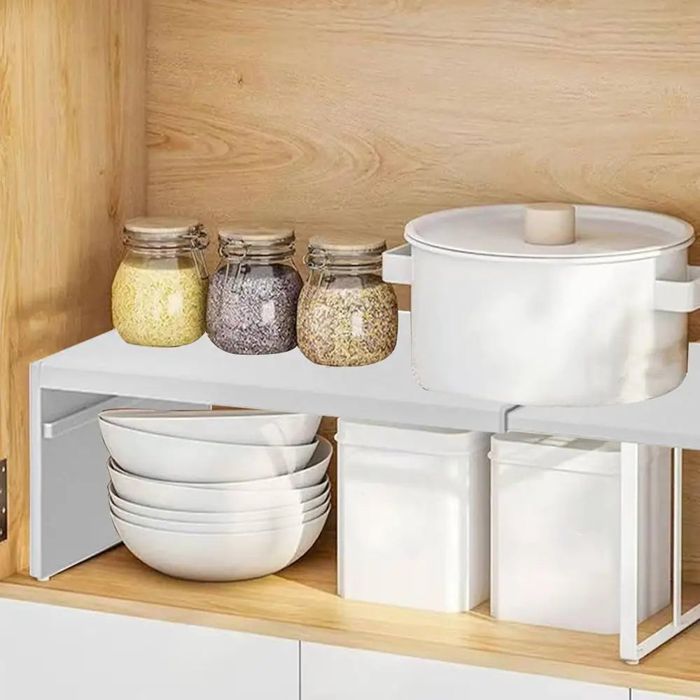 1pcs Kitchen Stretchable Cabinet Shelf Cupboard Separated Storage Rack Countertop Organizer shoe Organizer Shelf Save Space