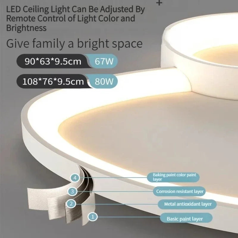 Modern Round LED Ceiling Light with Adjustable Brightness for Living Room Bedroom Dining Room Home Decor Lusters Luminaires