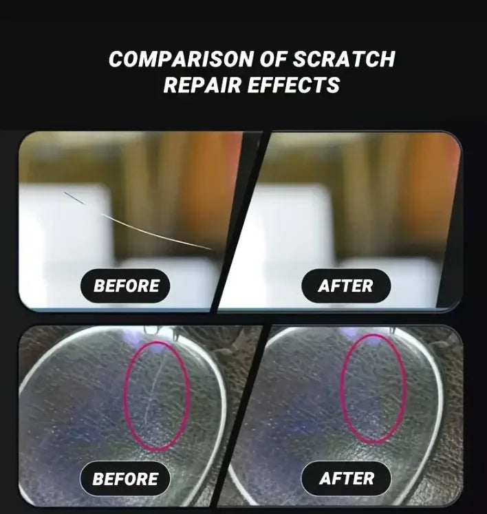 Glass Scratch Repair Wax - Easy-to-Use, No-Residue Paint Scratch Remover for Car Windows, Deep Scratch Removal, Protective Coati