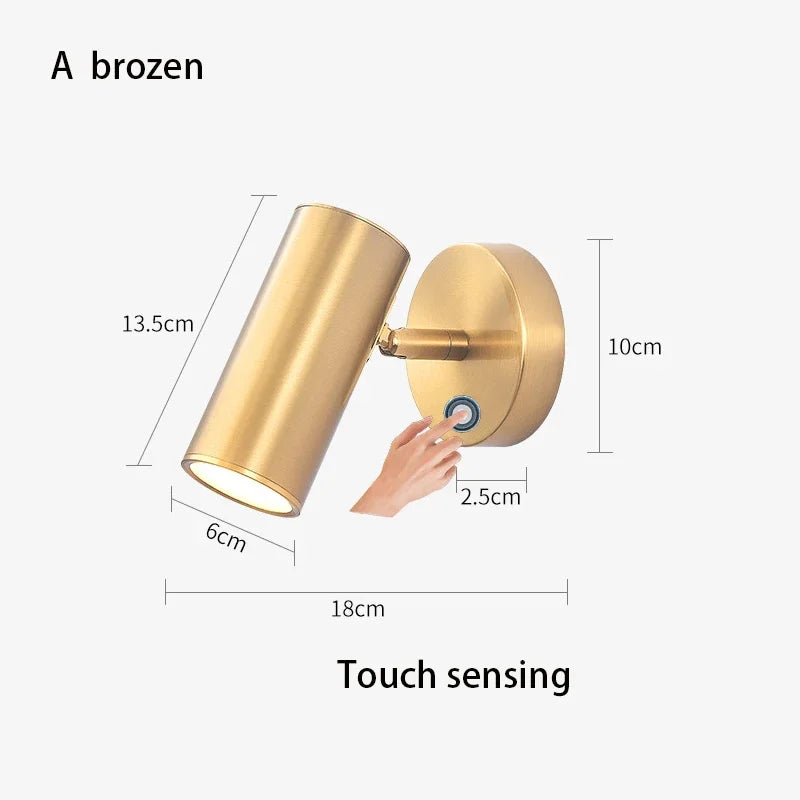 Modern Bedroom LED Wall Light Touch Sensor Switch White Black Gold Long Pole Arm Folding Bed Head Wall Reading Wall Light