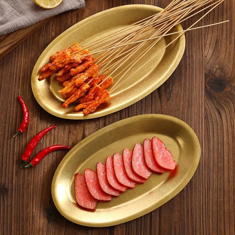 Kitchen small tools, multi size stainless steel plates, lunch containers, snack plates, dumpling plates, platters