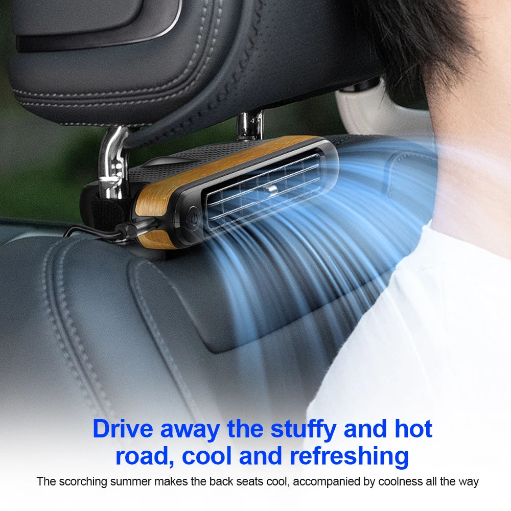 3 Speeds Adjustable Car Seat Fan Car Headrest Cooling Air Fan USB Powered Car Seat Headrest Fan Summer Car Accessories