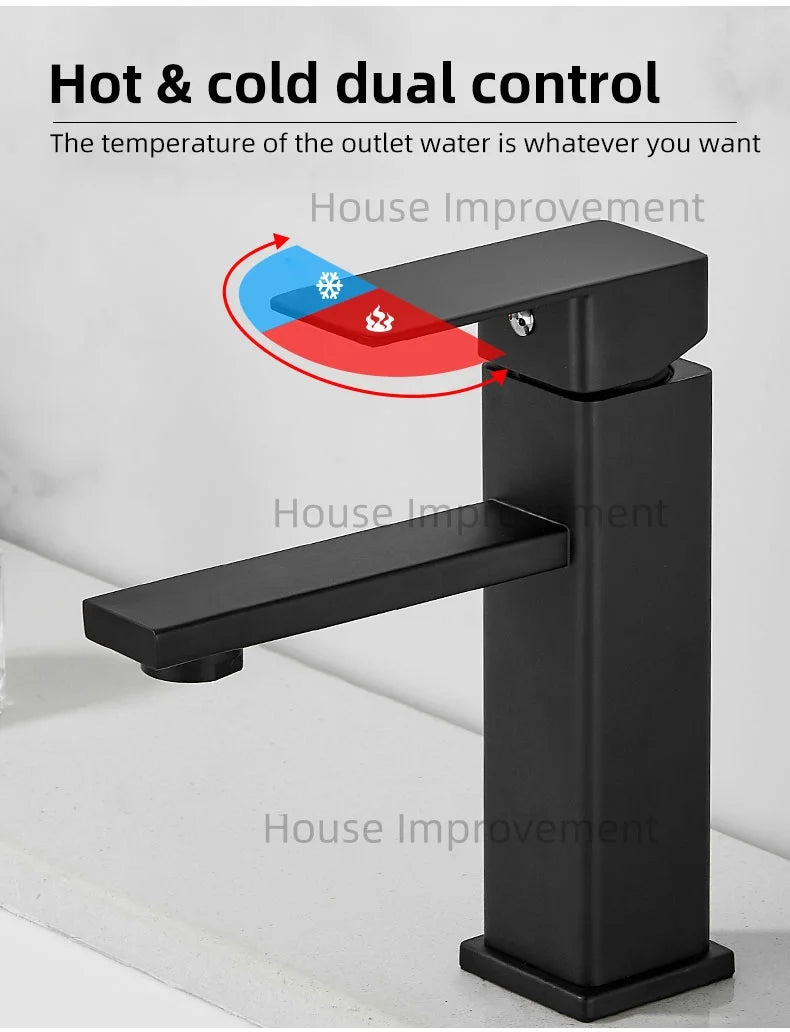 Hot and Cold Bathroom Faucet Water Mixer Tap Single Handel Single Hole Deck Mounted Plastic Washbasin Bathtub Faucet G1/2