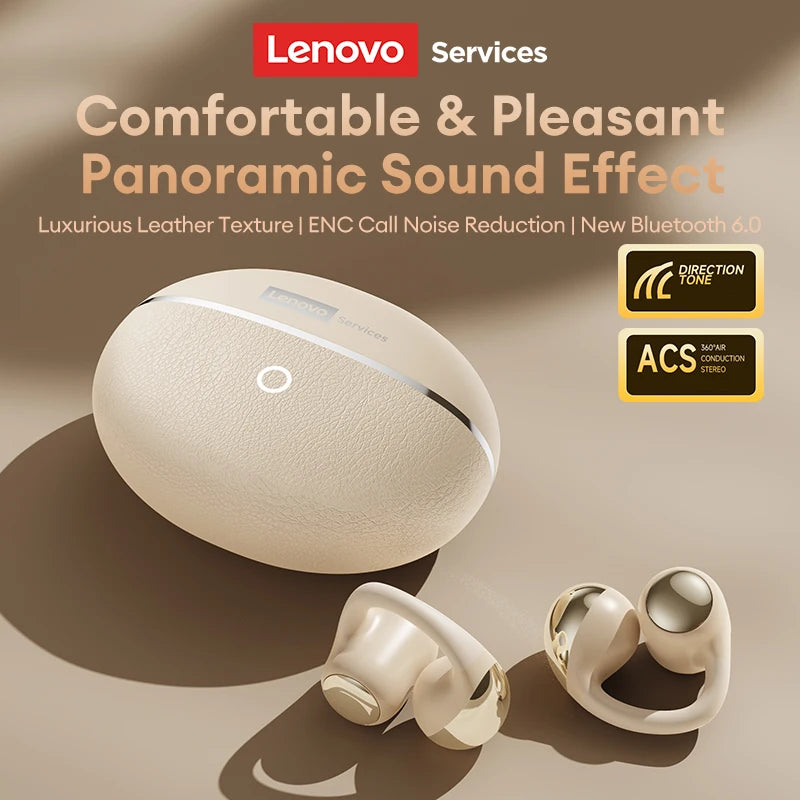 NEW Lenovo RS110 OWS Open-Ear Wireless Earbuds Clip On BT 6.0 Headphones Gaming Music Earphones IPX4 ENC Call Noise Cancellation