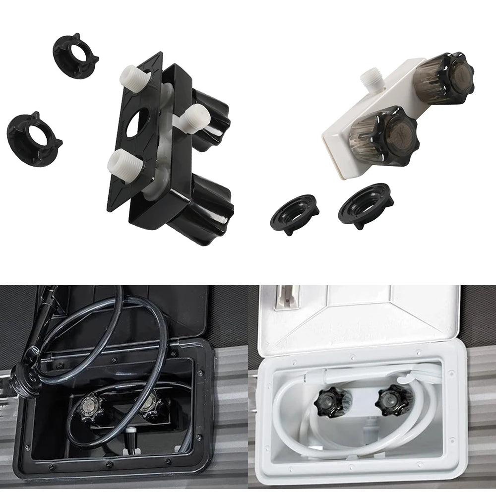 4 Inch RV Camper Faucet Mixing Valve Hot and Cold Bathroom Shower Switch with Water Supply Motorhome Travel Trailers B09JZGH72T