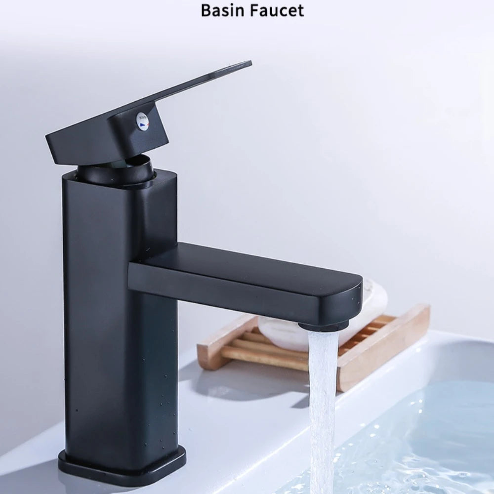 Black Bathroom Faucets Hot and Cold Mixer Faucets Vanity Bathroom Kitchen Deck Mounted Bathroom Sink Faucets