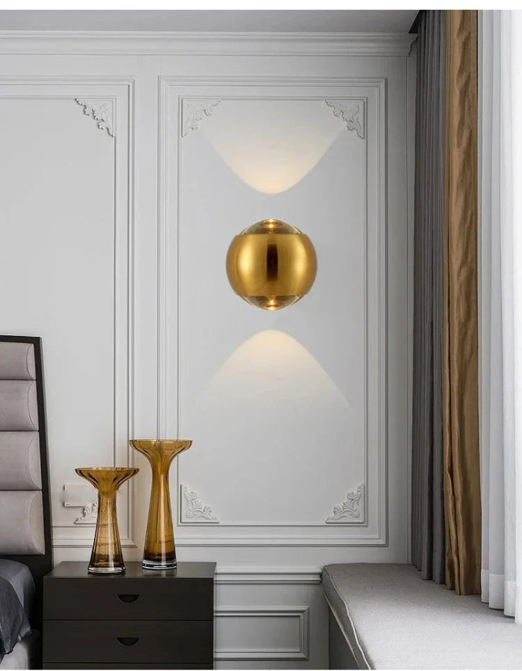 Luxury Art Aluminum Wall Light Glass Decoration Wall Lamp for Living Dining Room Bedroom Corridor Staircase Home Decor Sconce