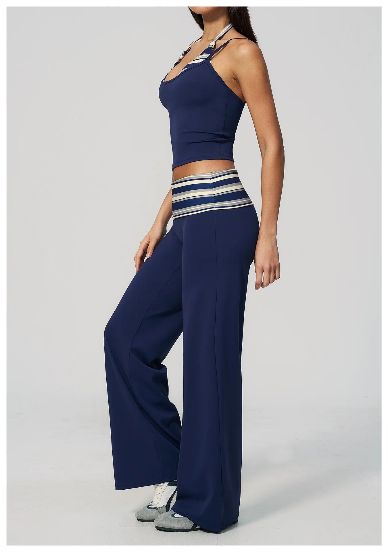 Summer 2PCS Yoga Set Women's Tracksuit Fashion Polka Dot And Striped Workout Sets Gym Outfits High Waist Butt Lift Yoga Clothes