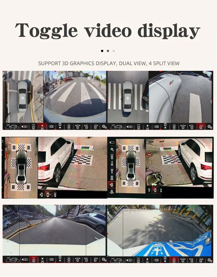 Hd 4ch Cameras 3d 360 Degree Surround Bird View Panorama Vehicle With Bsd Truck Bus Car Camera Ai System for Truck Rv Bus Camper