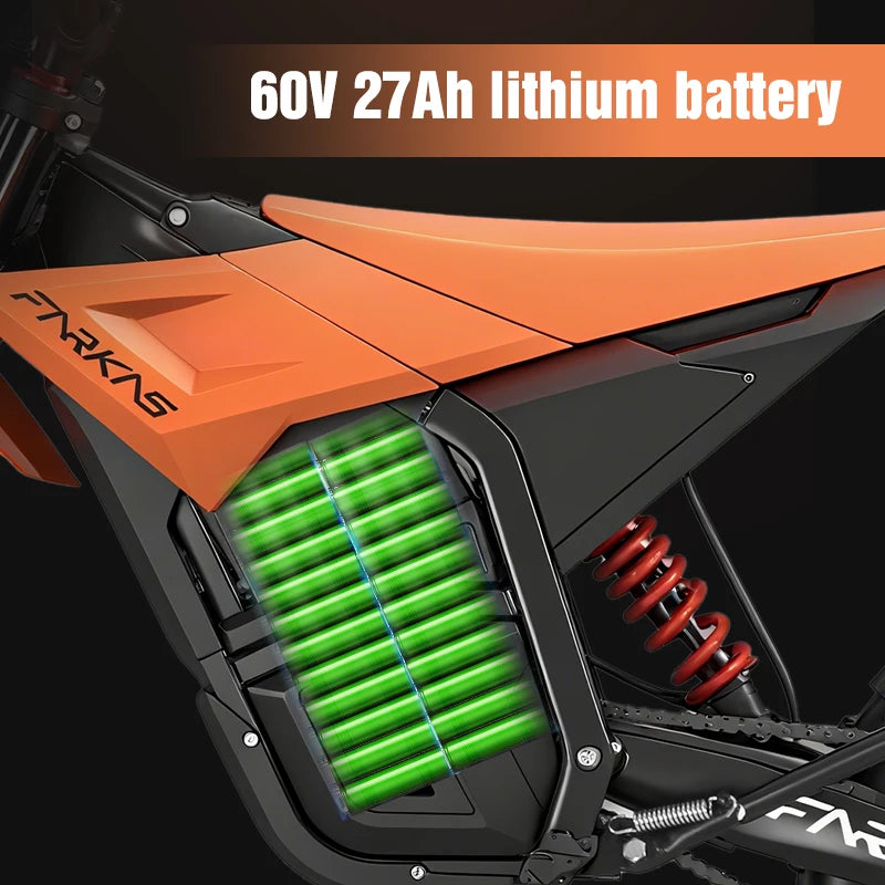 Dropshipping Electric Motocross Bike 60V 27AH 1600W,40Mph,37 Miles,Urban Commuting Front 17";Rear 14" Off-Road Electric Bike