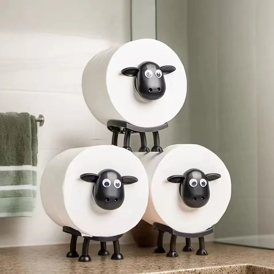 Toilet Paper Holders - Bathroom Roll Up Holder and Accessories-Independent Toilet Paper Holder - Black Sheep Design