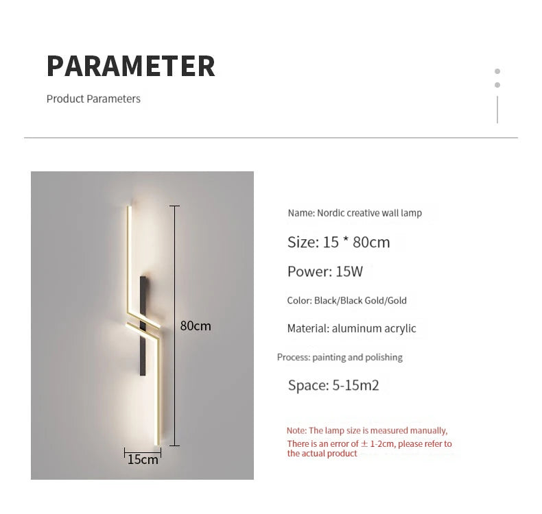 Modern Minimalist LED Wall Lamps - Bedside Interior Lighting for Living Room Bedroom Stairs - TV Backlight Wall Decor Lights