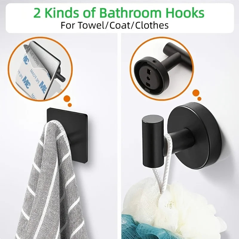 Bathroom Hardware Set Accessories Wall Mounted Stainless Steel Towel Bar Towel Ring Toilet Paper Holder Hook Bathroom Kit