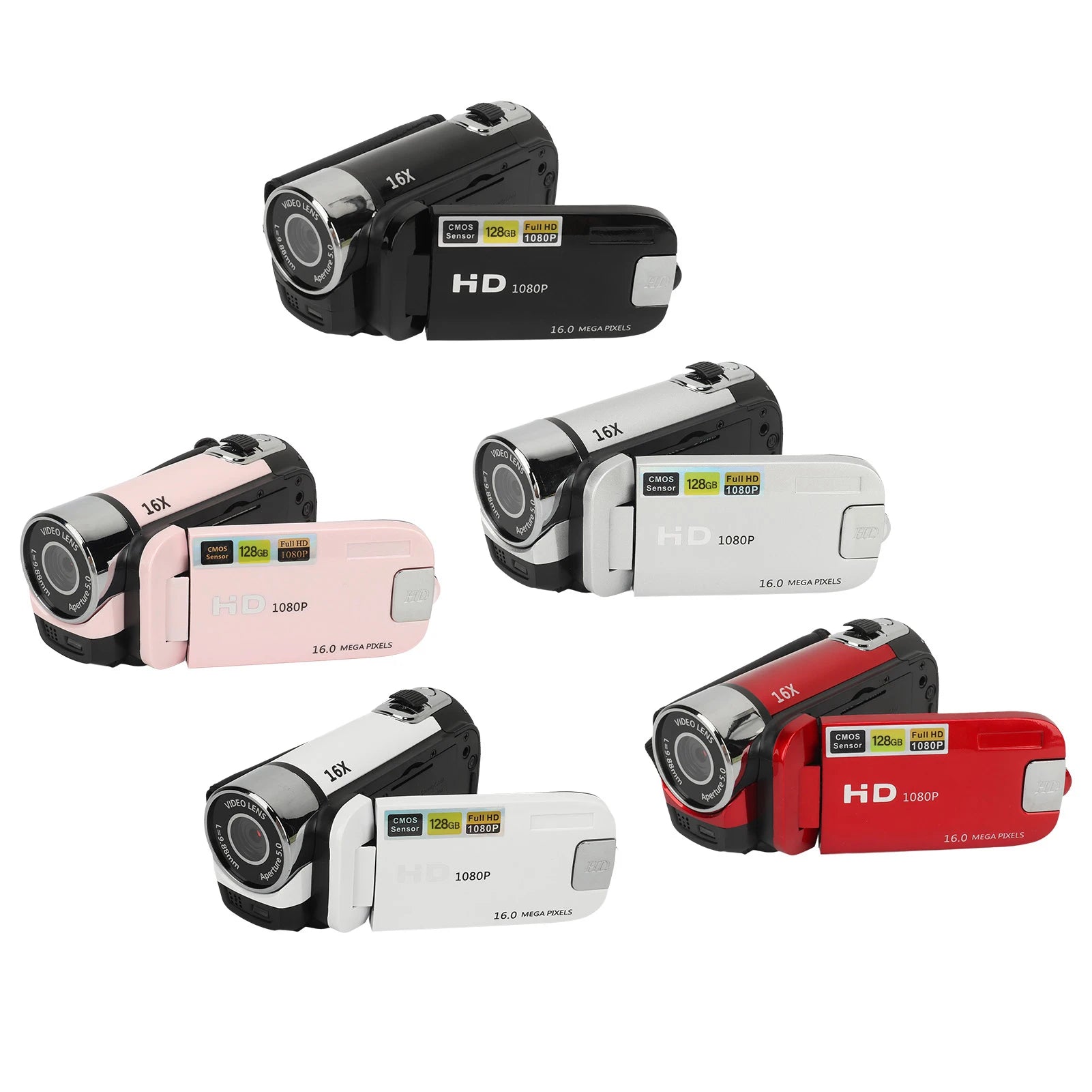 16MP Digital Camera HD Video Camcorder 2.4 Inch Rotatable Screen 16X Digital Zoom Video Camera Recorder USB Connection Port