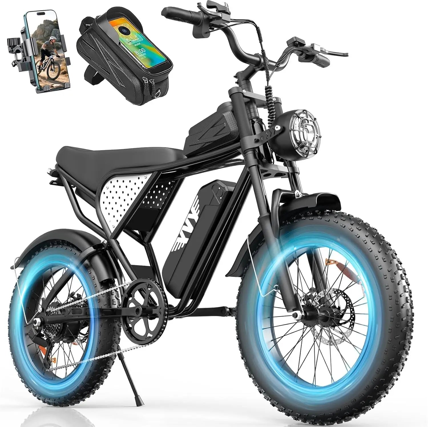 Electric Bike for Adults, 48V 40/25/20/15.6Ah Battery, 1500W-3000W Peak Motor, 20" Fat Tire All-Terrain E-Bike with, Custom