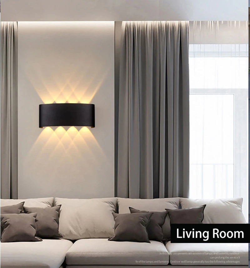 Wall Light Outdoor LED Waterproof External Stairs Street Interior Garden Living Room Fixture Decorative Home Lamp Decor Wall Led