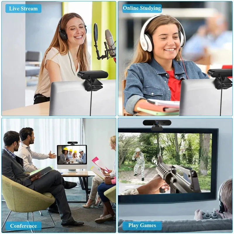 Full HD 4K Computer Web Camera 2K 1080P USB 3.0 Plug Webcam for Youtube Skyper Facebook Ins Online Video Chat Mircophone 30fps