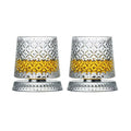 2PCS Whiskey Glasses Rotating Whisky Glass With Glass Base 360 Rotate Degrees Crystal Rum Glass For Cocktail Party Drinking Gift