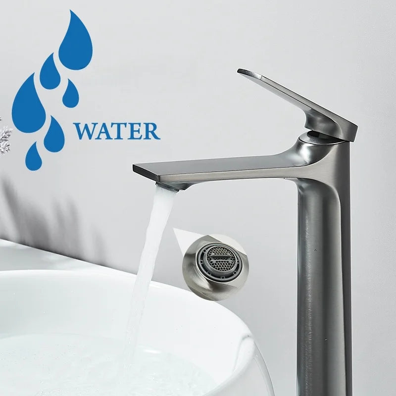 Black Bathroom Sink Faucet for Two Hole Kitchen Stainless Steel Washbasin Shower Faucet Accessories Hot & Cold Water Mixer Tap