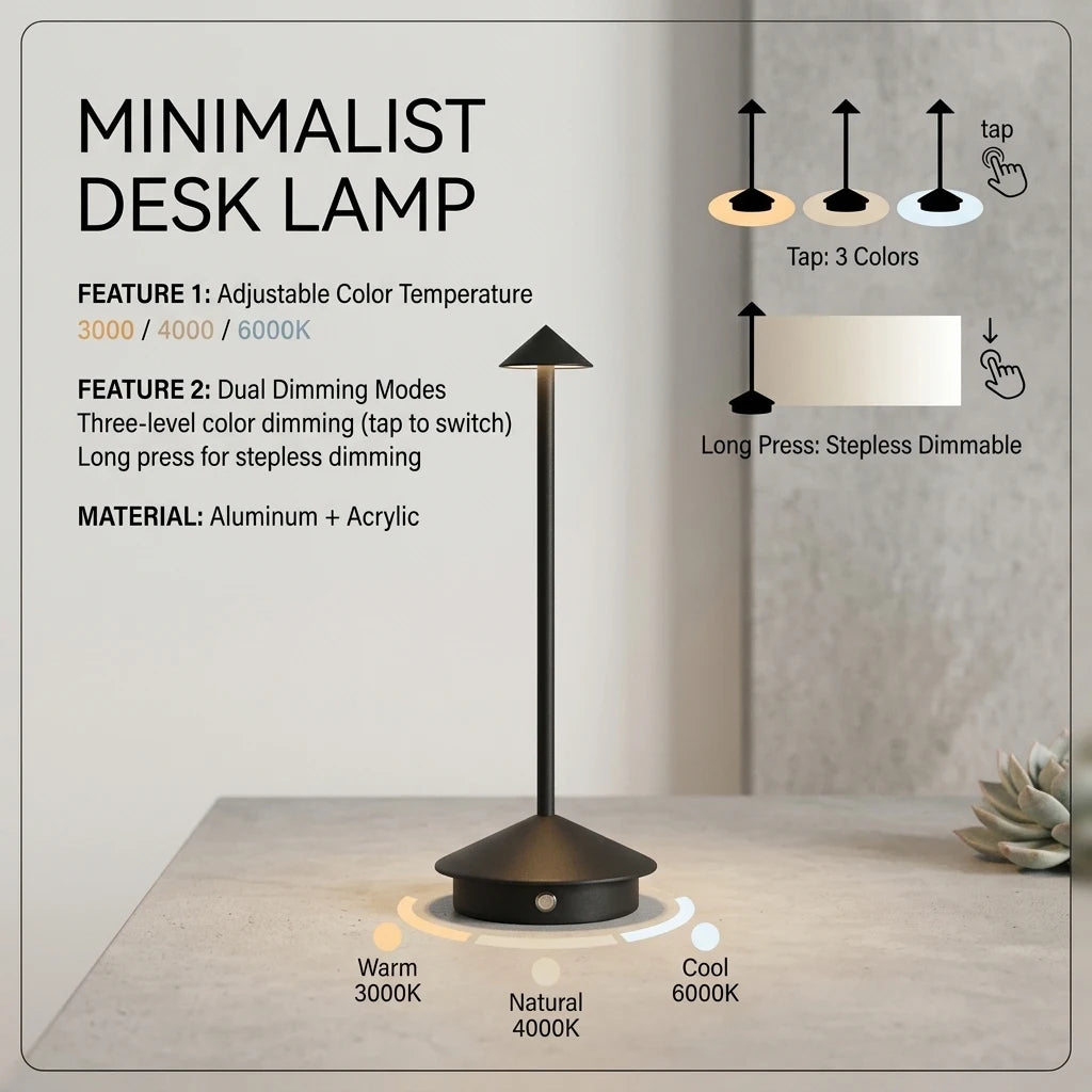 Rechargeable LED Wireless Cordless Table Desk Night Bedside Lamps Touch Sensor Decoracion Lamp for Restaurants Hotel Bedroom Bar