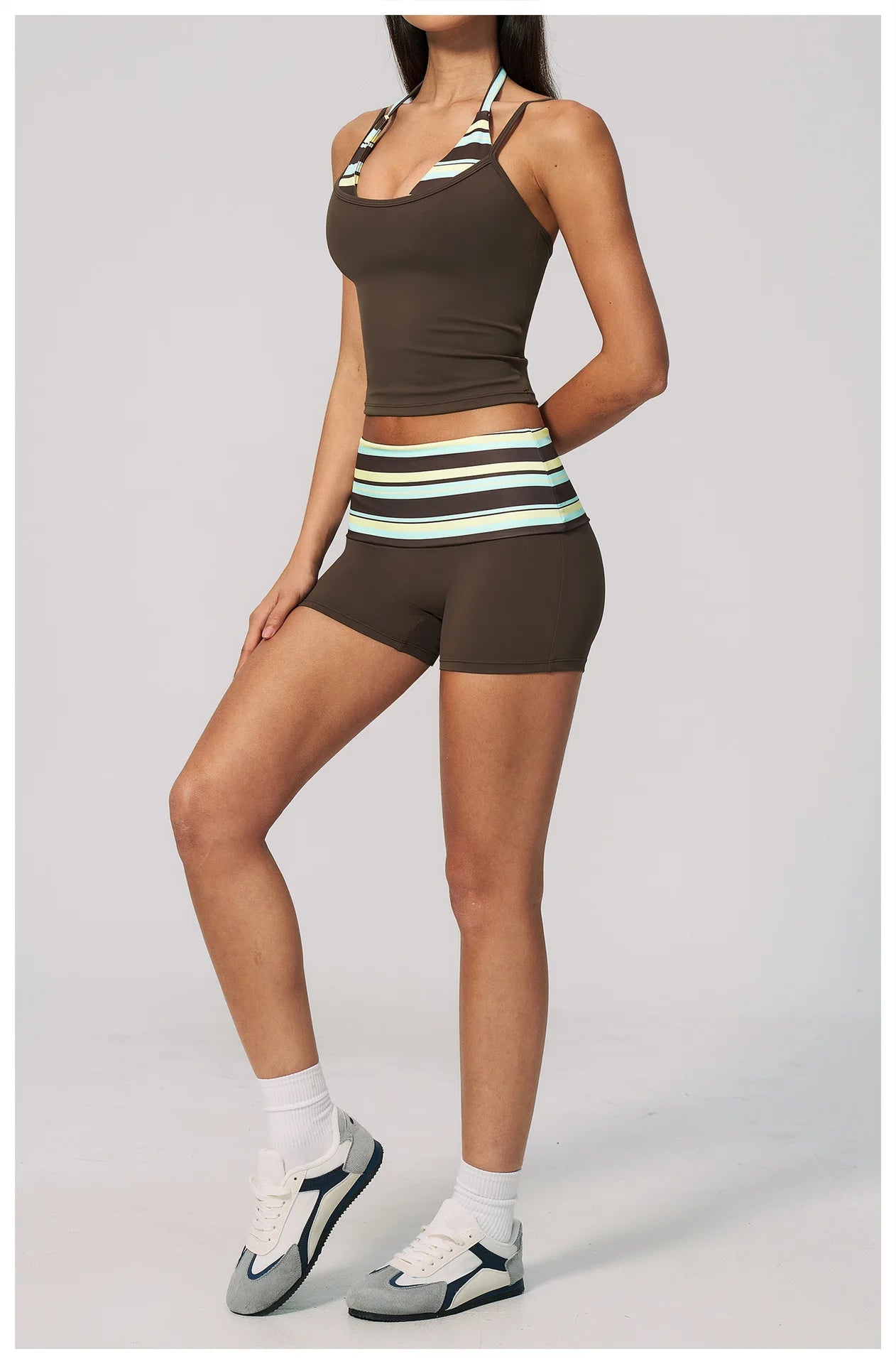 Summer 2PCS Yoga Set Women's Tracksuit Fashion Polka Dot And Striped Workout Sets Gym Outfits High Waist Butt Lift Yoga Clothes