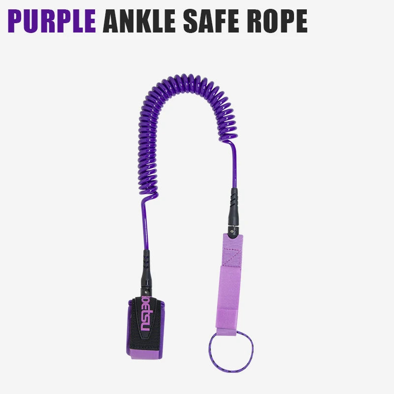 KOETSU Colorful Surfboard Accessories Foot Rope Safety Leash 7mm Adjustable TPU Material Rope for Stand Up Paddle Board