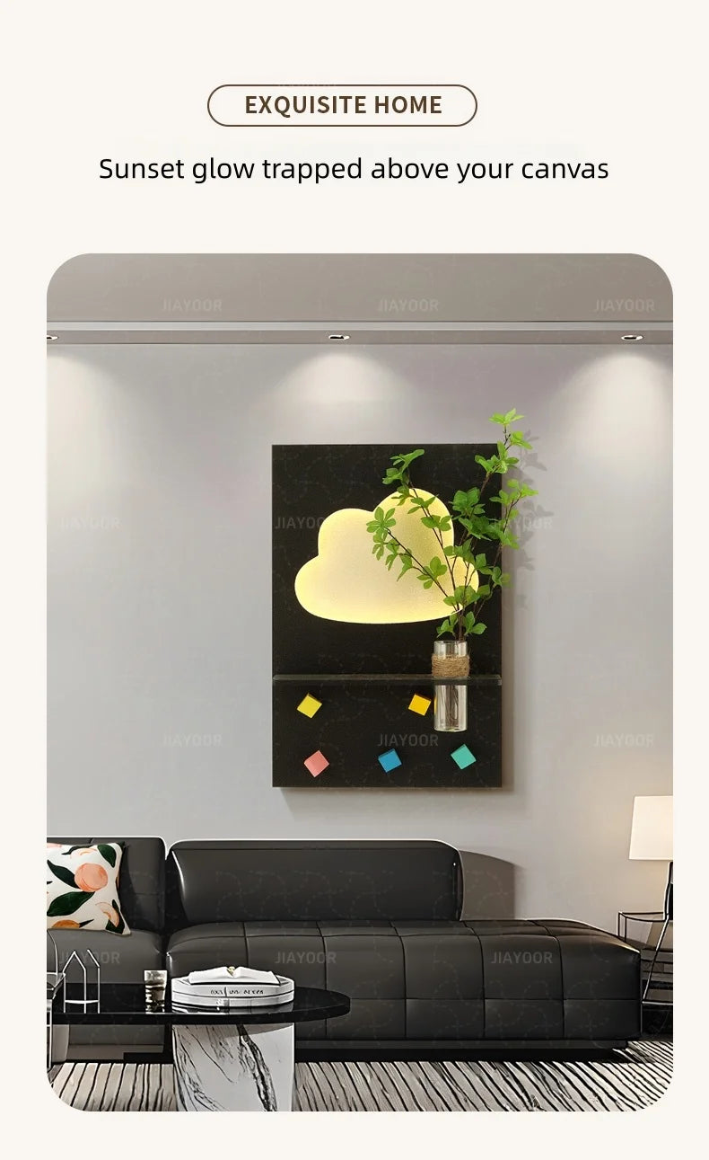 Modern LED Wall Light For Living Room Background Study Interior Home Decoration Art Lustre Vase Mural Lamp Black Sconces Fixture