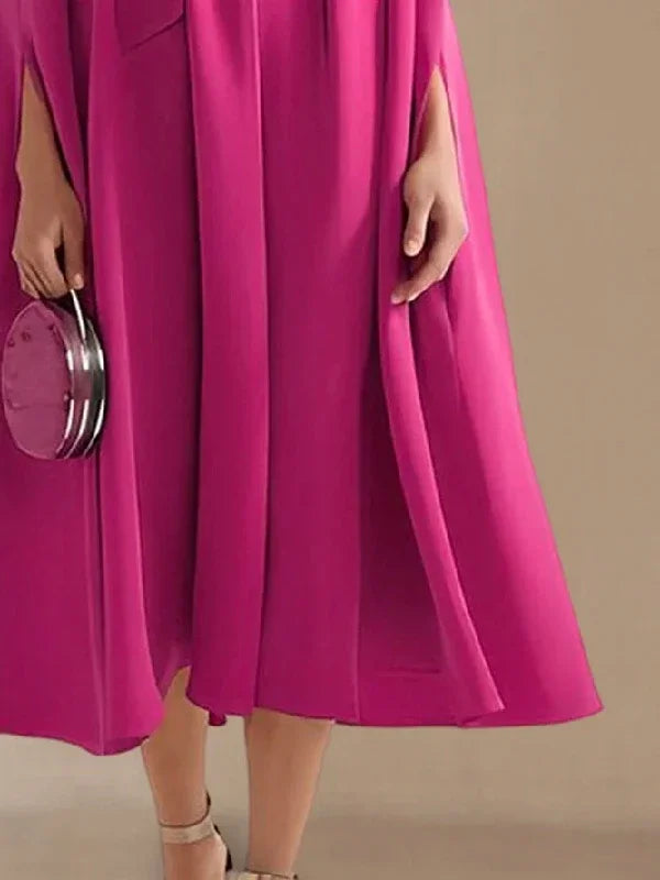 Women Elegant Solid Color High-Neck Party Evening Dresses 2025 New Spring Batwing Sleeves Lace-Up Banquet Robe Vestido