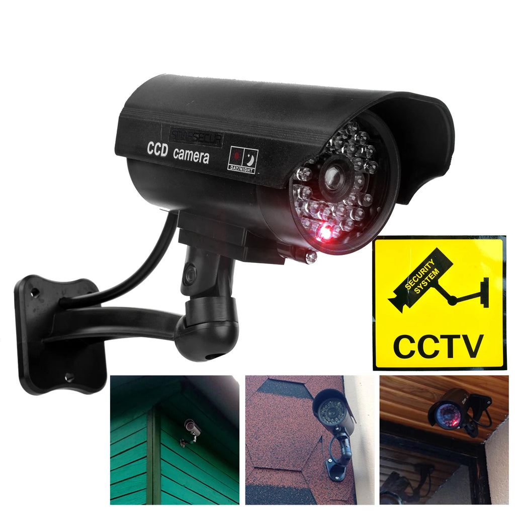 Smarsecur Fake Camera Dummy Waterproof Security CCTV Surveillance Camera With Flashing Red Led Light Outdoor Indoor